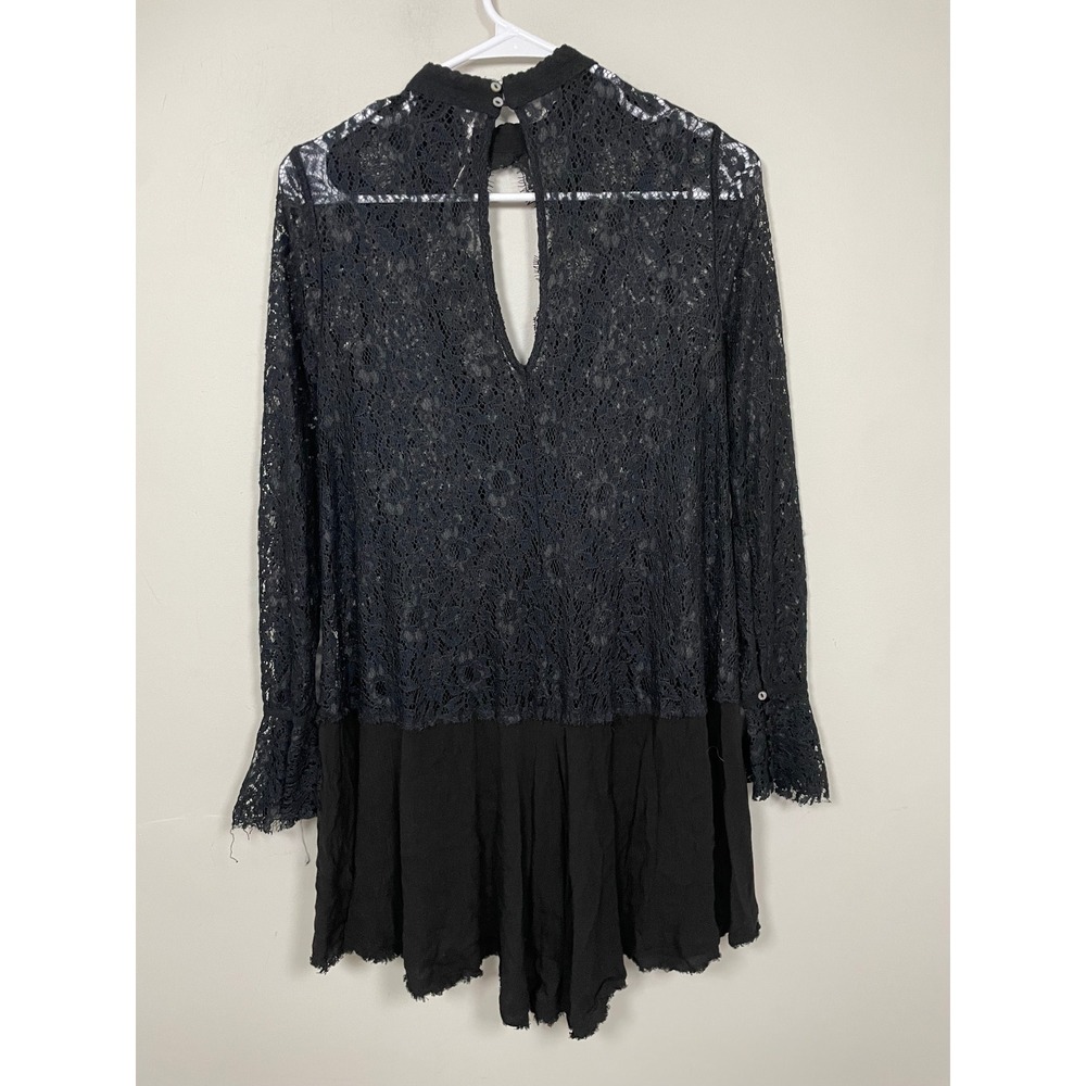 Free People Free People Tell Tale Tunic in Black Size Small WhimsiGoth Romantic - Picture 6 of 11